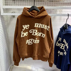 2024Fw Puff Print Kanye West Hoodie Men and Women 1:1 Pink Leaf Color Must Rebirth Hoodie Plus Size Pullover CPFM Sweatshirt