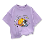 2025 New Kids Clothing Spaceman Travel Graphic Summer T-Shirt Boy And Girl Cotton Fashion Tops Teen Boys Loose Short Sleeve Tee