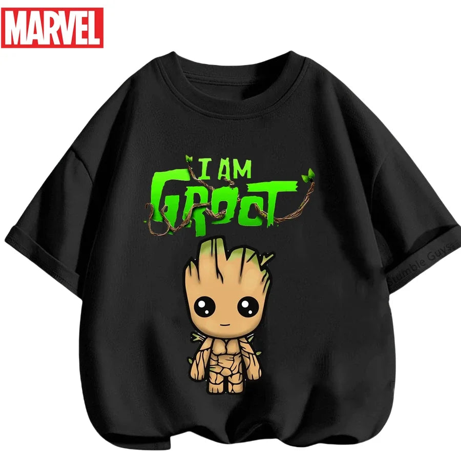 Summer Boys Girls Hulk T-Shirt 3-14 Years Marvel Super Hero Kids Spiderman Breathable Short Sleeve Avengers Soft Tee
