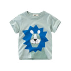 2 3 4 5 7 9 Years Summer Baby Boys Short Sleeve T-shirt Children Kids Cotton Cartoon Tops For Little Boys KF1022