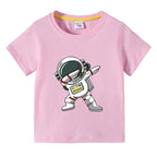 2025 New Kids Clothing Fashion Spaceman Graphic Short Sleeve T-Shirt 3-10Years Children Boy O-Neck Tops Tee Kids Summer Clothes