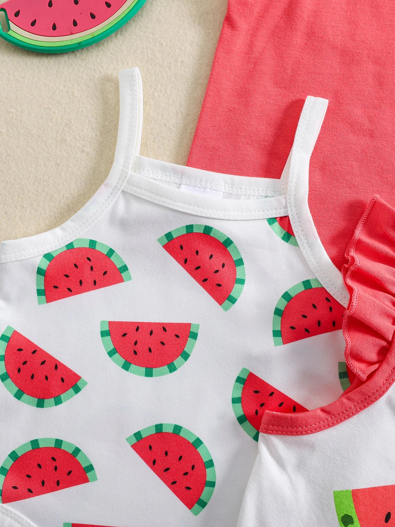 Baby Girl Spring and Summer Sweet Strap Romper with Popular Fruit Print, 5-Pack in Mixed Colors