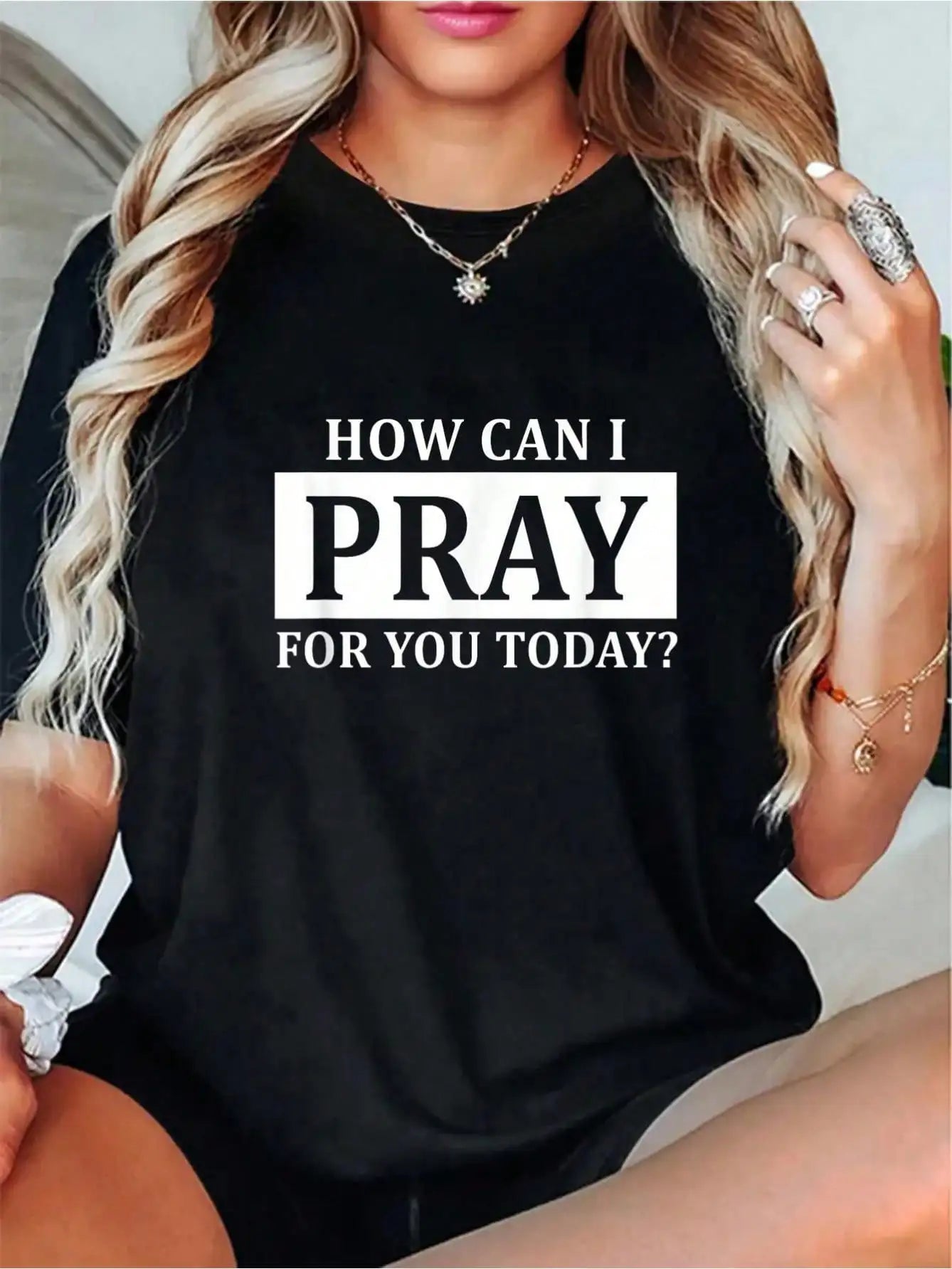 Christian Prayer For You Jesus Or Faith How Can I Pray T-Shirt Round Neck Short Sleeve T-Shirt Women's Men's Graphic Tee