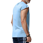 Amazon cross-border American summer new vest men's loose youth casual solid color thin shoulder T-shirt for men