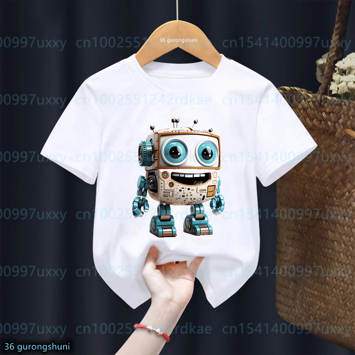 New Boys T-shirt Cool Robot Print Tshirt Fashiona Trendy Boys Clothing Cute Baby Tshirt Summer O-Neck boys Top 1-15 yeas old