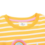 Jumping Meters 2-7T Striped Unicorn Cotton Girls T Shirts Summer Children's Clothes Short Sleeve Kids Tees Tops Baby Costume