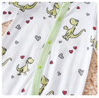 Spring and fall cotton long-sleeved baby clothing green Cartoon dinosaur print 0-18 months baby one-piece  newborn romper