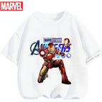 Kids Marvel Iron Man Avengers T-Shirt Boys Girls Summer Casual Tees 2026 New Anime Clothes