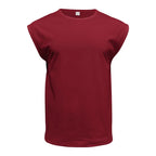Amazon cross-border American summer new vest men's loose youth casual solid color thin shoulder T-shirt for men