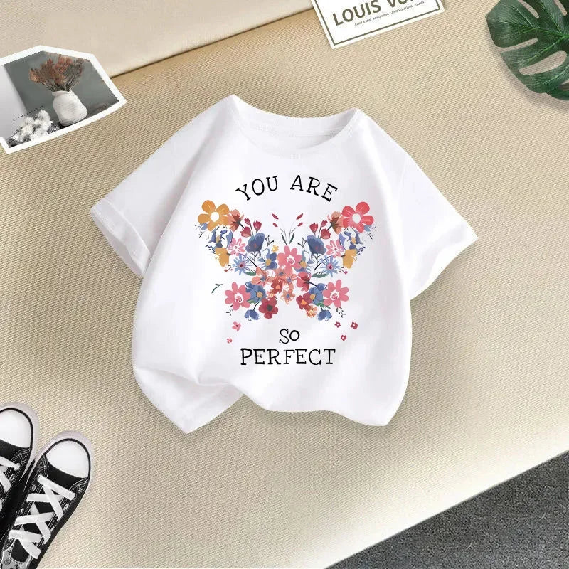 Girls Short Sleeve T-shirt Summer New Children's Top Loose Fashion Short Sleeves Clothes  Kids Clothes