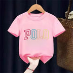 2026 Summer Kids Korean Style Simple 100% Cotton T Shirt for Children Trendy Letter Printed Tees Girls Daily Casual Sweatshirts