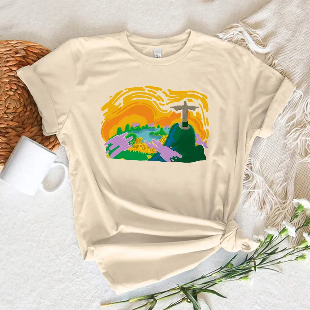 Women T-shirts   Brazil T-shirts Women Y2K Graphic Funny Tee Female Harajuku Clothes