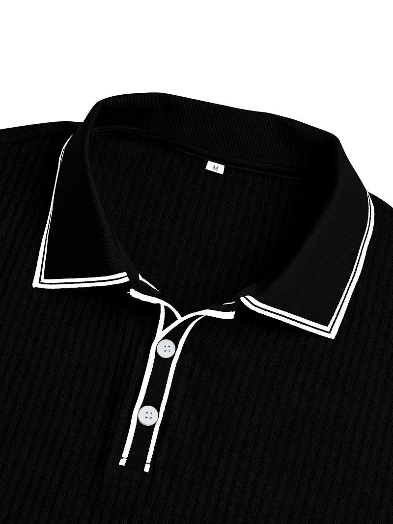New Men's Polo Short-sleeved Shirt Solid Color For Men Business Casual And Trendy Summer New Men's Short-sleeved Polo Shirt