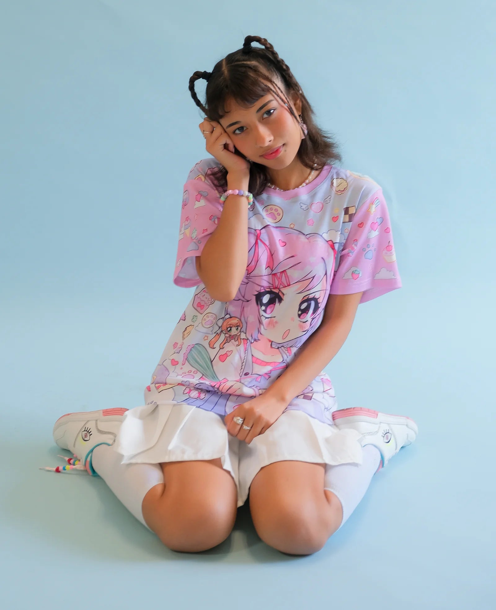 Summer Latest Harajuku Style Arrogant Girl Pattern Women's T-shirt Y2k Cute Children's Girl 3D Short Sleeve Oversized Casual Top