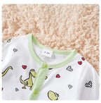 Spring and fall cotton long-sleeved baby clothing green Cartoon dinosaur print 0-18 months baby one-piece  newborn romper