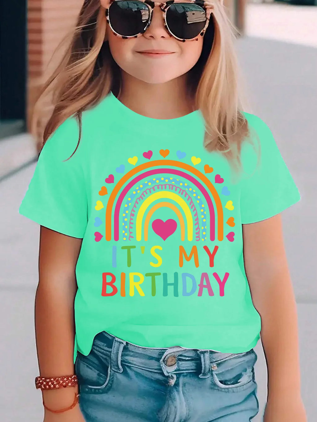 Girl Clothes Birthday Princess Printed Girls T-Shirt Happy Birthday Girl Party Outfit Tops Kids Short Sleeve Tshirt Kids Clothes