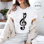 Women's T-shirts Music Note Heartbeat Printed T-Shirt Music Lover Funny Graphic Tee Shirts for Men Women Fashion T-Shirts Tops