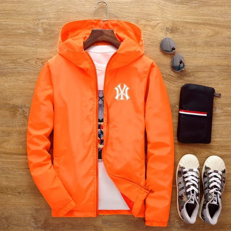 2026 New Spring and Autumn Men's Plus-size Casual Fashion Zippered Outdoor Windproof and Sun-proof Windbreaker Jacket