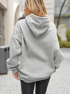 Plus Size Basic Solid Color Hoodie, Casual Simple Long Sleeve Hooded Sweatshirt, Women's Plus Size Clothing
