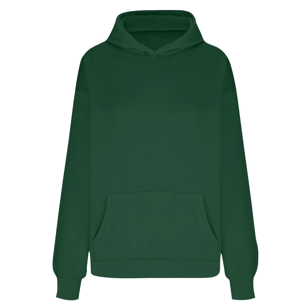 Plus Size Hooded Sweatshirt for Women Fall Fashion Casual Solid Color Pocket Hoodies Women's Clothing Street Hip Hop Hoody