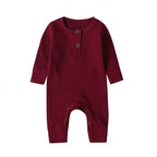 Spring Autumn Newborn Infant Baby Boys Girls Full Sleeve Rib Cotton Romper Playsuit Jumpsuit