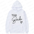 Team Bride Matching Hoodies Women Soft Casual Bridesmaid Bachelorette Party Gift Hooded Sweatshirts Wedding Group Outfits Tops