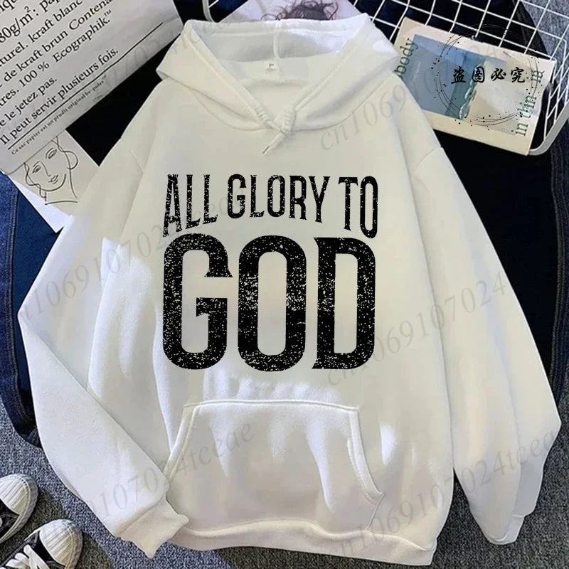 New Hoodies God Print Pullover Fashion Women Men Hoodies Long Sleeve Casual Hooded Sweatshirt Christian Shirt Design Hoody
