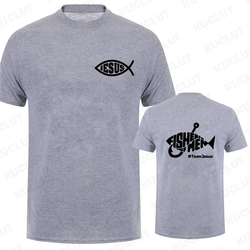 T-shirt for Men's Fishers of Men Christian Graphic Y2k Tops Fshion Casual T Shirts Short Sleeved Tees Cotton Oversized Clothing