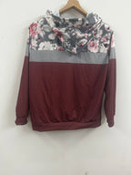 2024 Plus Size Autumn And Winter New Women's Pullover Print Hooded Pullover Pocket Long Sleeve Top