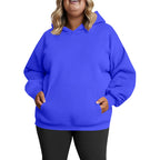 Plus Size Hooded Sweatshirt for Women Fall Fashion Casual Solid Color Pocket Hoodies Women's Clothing Street Hip Hop Hoody