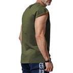 Amazon cross-border American summer new vest men's loose youth casual solid color thin shoulder T-shirt for men