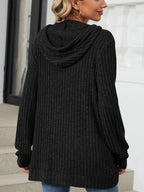 Women's plus size striped long sleeve hooded fashion solid color sweatshirt.