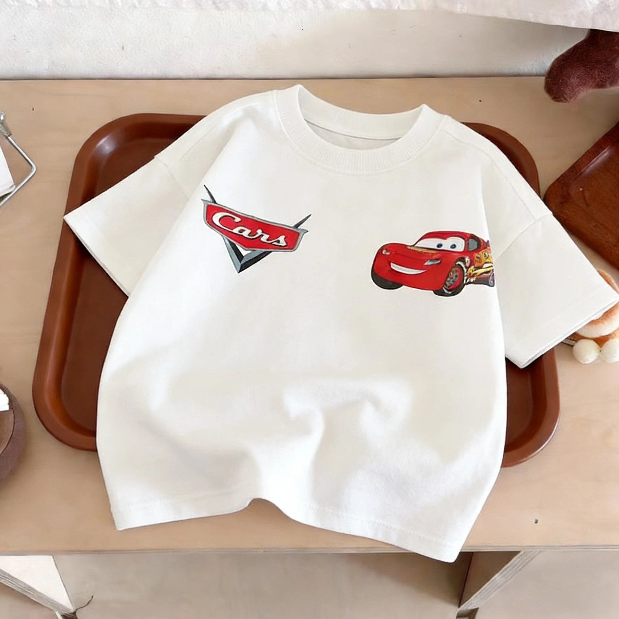 Summer Clothing Printed Cartoon Car Boys Tshirts Tops Short-sleeved Children's Wear Round Collar T-shirt Kids Costume T Shirts