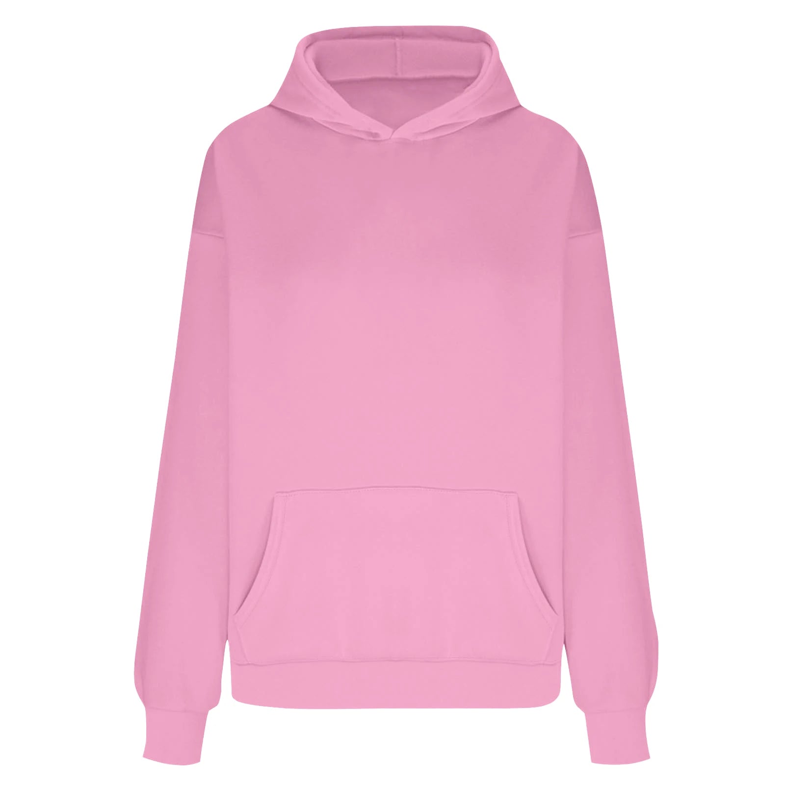 Plus Size Hooded Sweatshirt for Women Fall Fashion Casual Solid Color Pocket Hoodies Women's Clothing Street Hip Hop Hoody