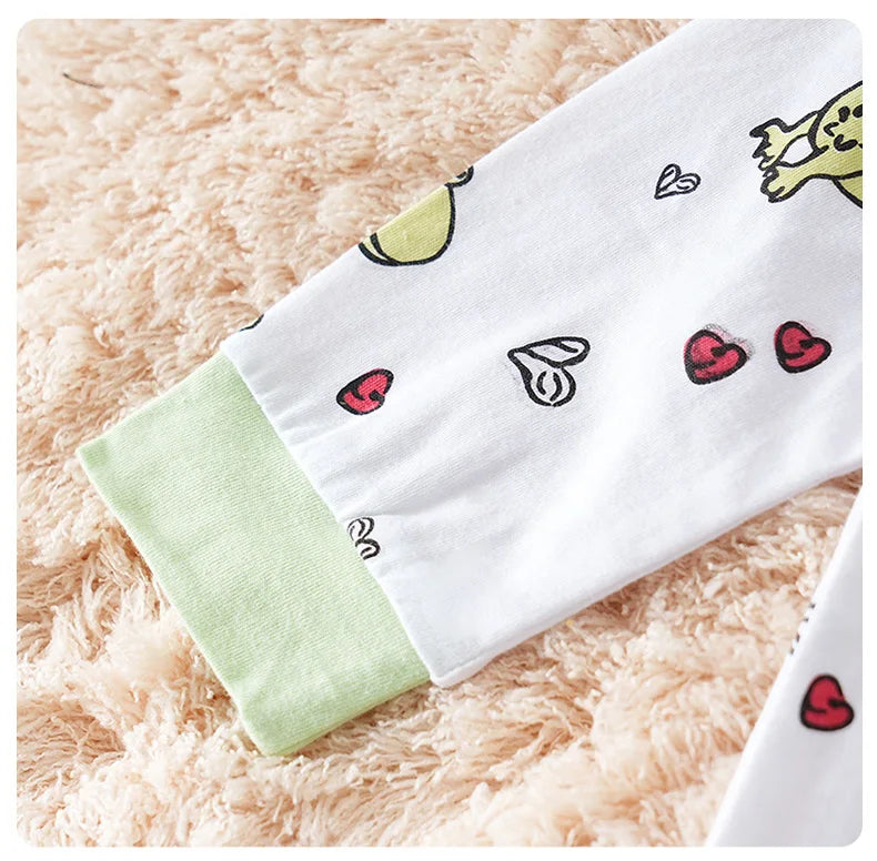 Spring and fall cotton long-sleeved baby clothing green Cartoon dinosaur print 0-18 months baby one-piece  newborn romper