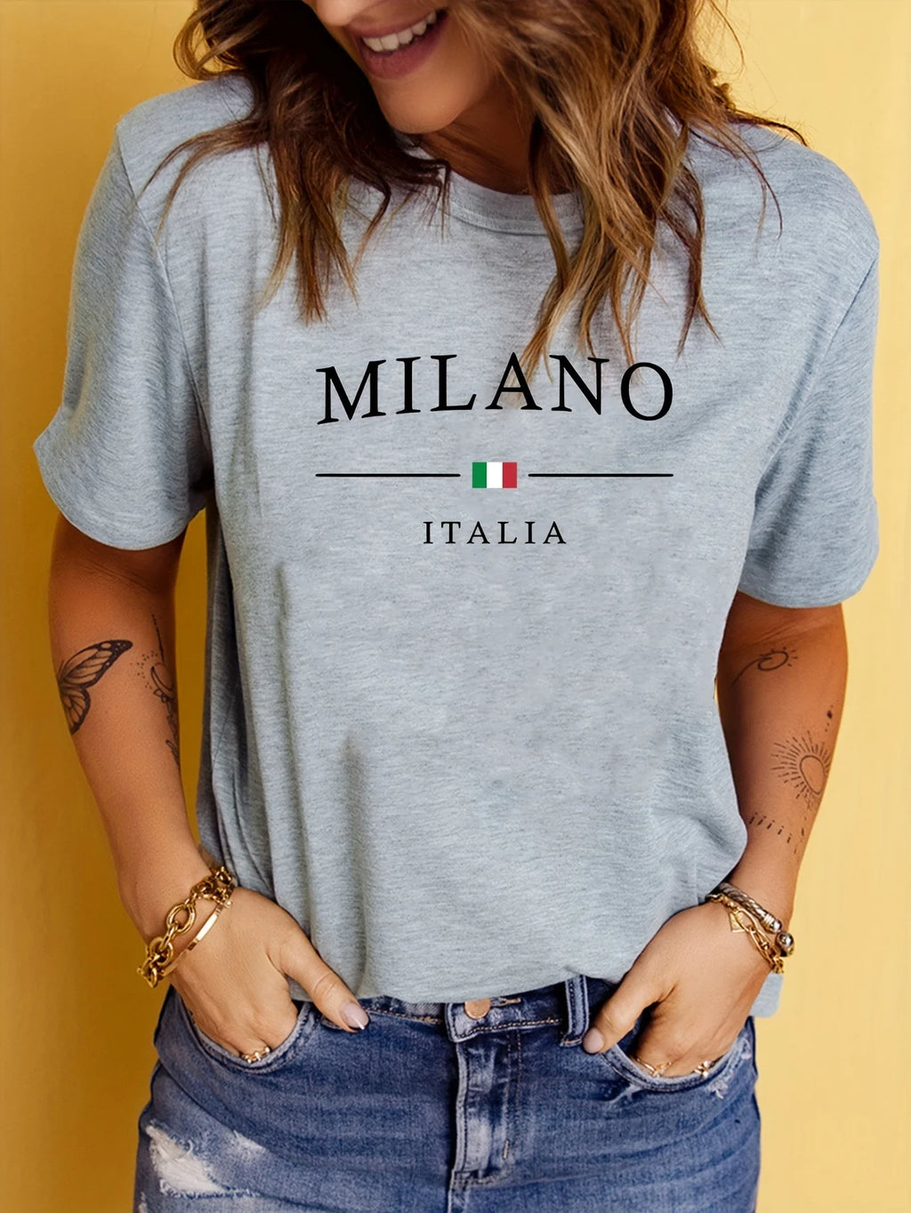 Milano Italy Print Plus Size T-shirt Women's Harajuku Short Sleeve Casual Women's T-shirt Clothing Street Tops Aesthetic Clothes