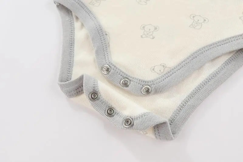 Unisex Cotton Newborn Baby Boy Clothes 3Pieces Summer 0-12M Cartoon Baby Girl Clothes Print Bodysuits Short Sleeve Bebes