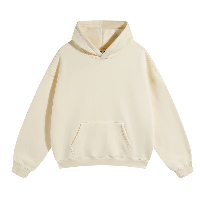 Plus Size Europe, America, Autumn and Winter Velvet Warm Thickened Retro Loose Casual Hoodie Couple Solid Color Sweater Tide