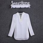 Plus Size Blouse Clothing Women Long Sleeve Shirt Chiffon Blouse Ladies Top