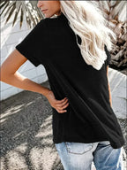 Plus Size 1XL-8XL Women's Loose Tops Ladies Casual V-neck Short Sleeve Pocket T-shirt Spring and Summer New Style