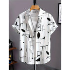 Men's Shirt 3D Printed Retro Fashion Top Short Sleeved Beach Sports Shirt Street Hawaiian Short Sleeved Shirt Men's Clothing