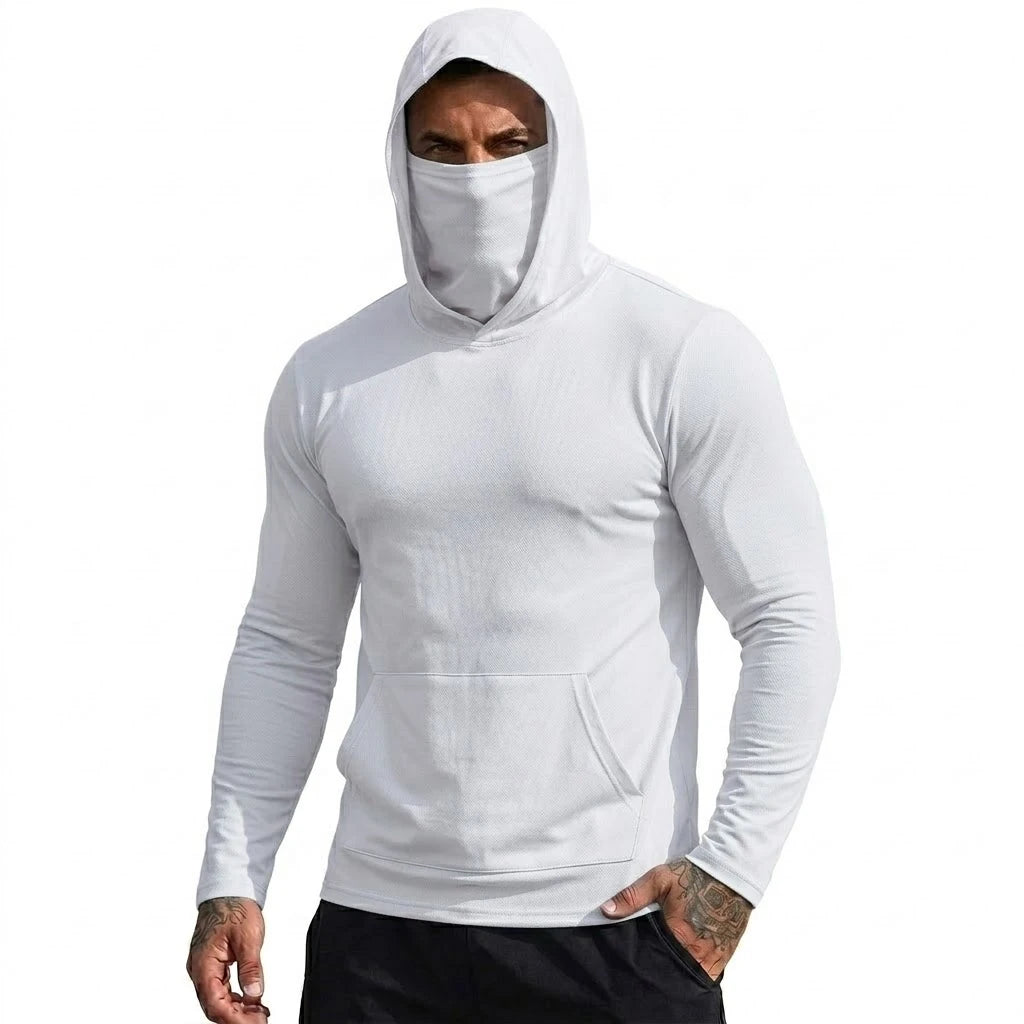 Mens UPF50+ Performance T-Shirt Hoodie Hiking Quick Dry Sweatshirts Sunscreen Fishing Wear Long Sleeve Sun Protection Tshirts