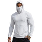 Mens UPF50+ Performance T-Shirt Hoodie Hiking Quick Dry Sweatshirts Sunscreen Fishing Wear Long Sleeve Sun Protection Tshirts