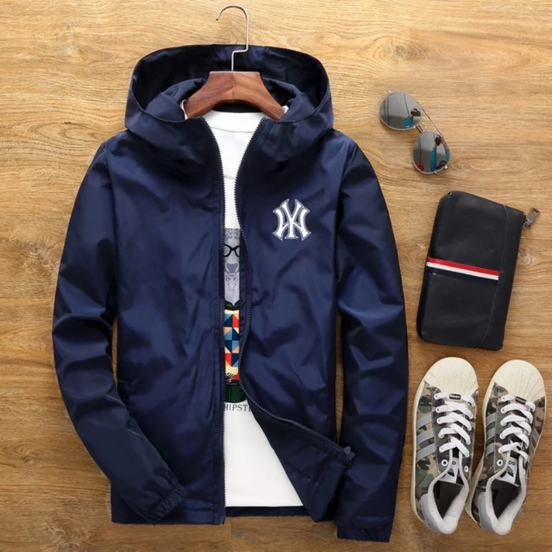 2026 New Spring and Autumn Men's Plus-size Casual Fashion Zippered Outdoor Windproof and Sun-proof Windbreaker Jacket