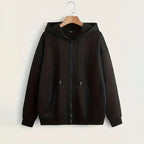 Women's Long Sleeve Zip Closure Breathable Lightweight Sweatshirts Perfect Autumn Hoodie Jackets in Casual Street Style