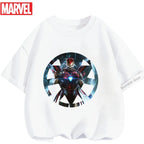 Kids Marvel Iron Man Avengers T-Shirt Boys Girls Summer Casual Tees 2026 New Anime Clothes