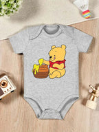 Winnie The Pooh Eat Honey Pattern Printed Baby Clothes Rompers Cartoon Infant Toddler Boys Girls Jumpsuit Bodysuits