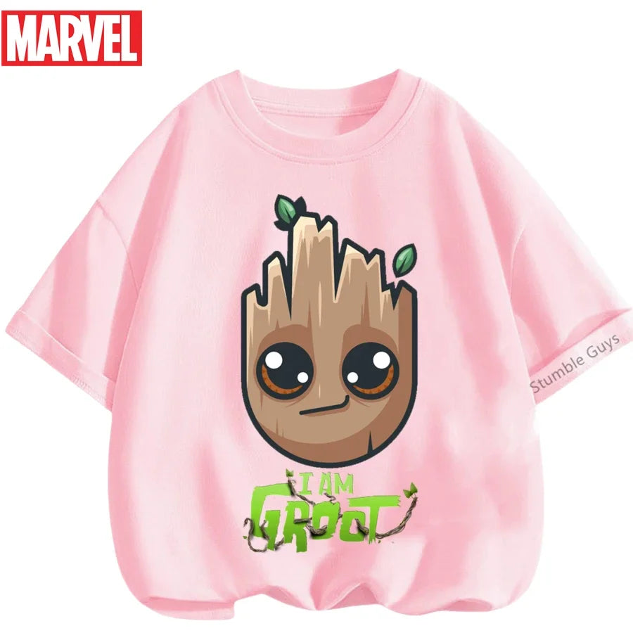 Summer Boys Girls Hulk T-Shirt 3-14 Years Marvel Super Hero Kids Spiderman Breathable Short Sleeve Avengers Soft Tee