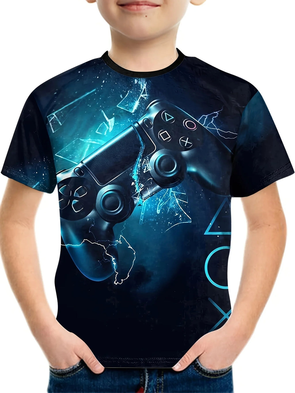T-Shirts for Boys Short Sleeve 3D Gamepad Print Kids Summer Clothes Casual Fashion O-Neck Boys Tshirt Tops Children's Clothing