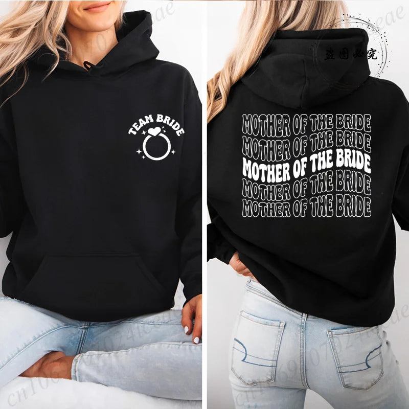 Personalized Womens Bridal Shower Print Hoodie Personalized Sweatshirt Tops Casual Pullover Hoodie Bachelorette Party Sportwear